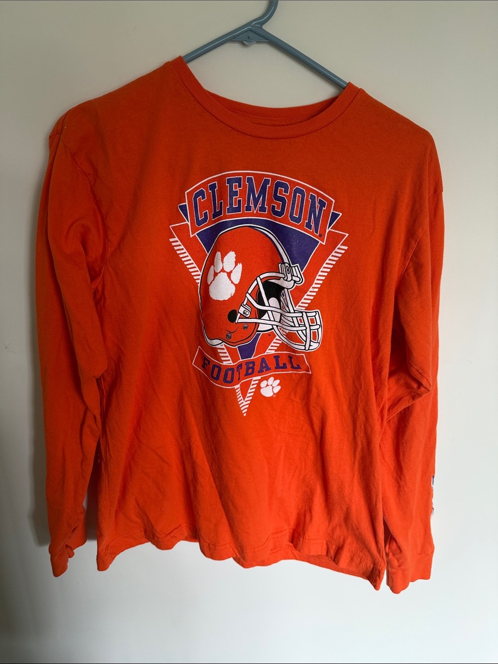 Clemson Long Sleeve Kids' Football Tee - Orange
